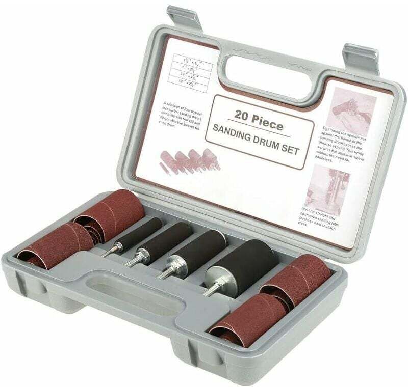 Trommelschleifer-Werkzeug, 20-teiliges Trommelschleifer-Werkzeug-Schleifset mit Koffer für Bohrmaschine-
