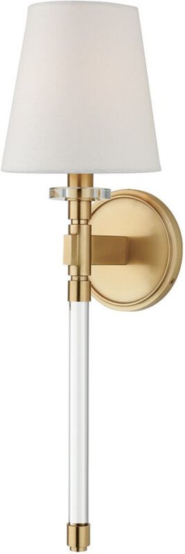 Blixen 1 Wandleuchte Messing, Leinen