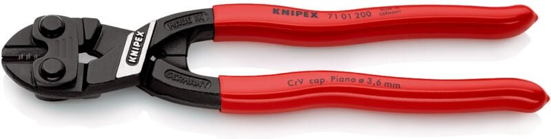 KNIPEX 71 01 200 SB CoBolt® Kompakt-Bolzenschneider mit Kunststoff überzogen schwarz atramentiert 200 mm