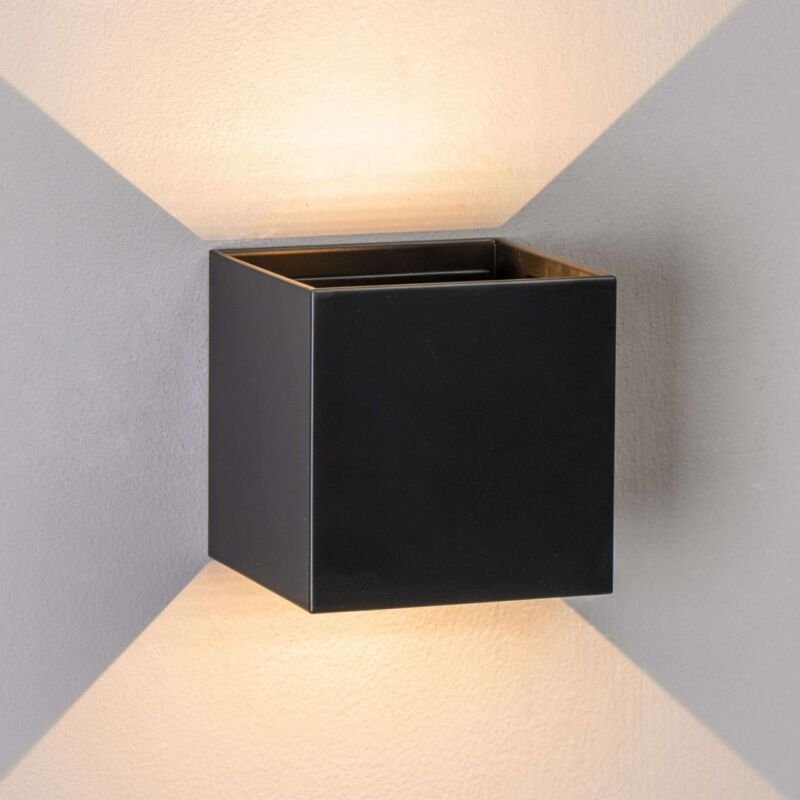 Kosilum - Wandleuchte led - Schwarz - Winkel verstellbar Kompatibel mit Dimmer IP54 - Cubic