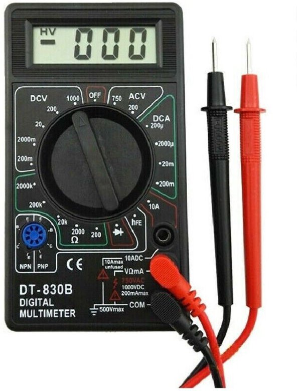Trade Shop Traesio - Trade Shop - digitaler multimeter-tester mit professionellem volt-ampere-schutztester DT-830 b -