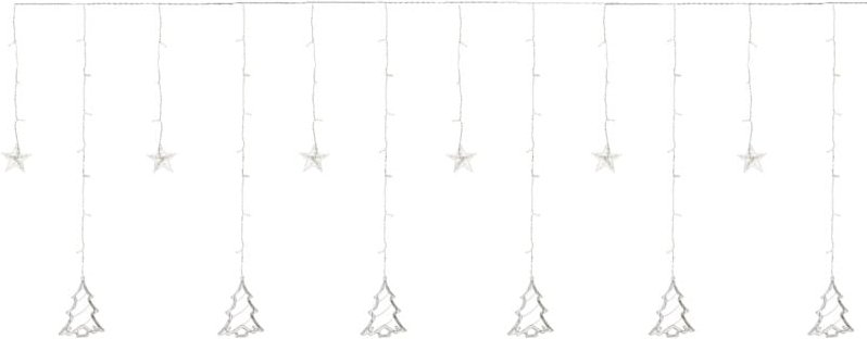 Led Fenster Lichtervorhang 220cm mit 138 LEDs Warmweiß, Weihnachtsbäume und Sterne, 8 Funktionen, Weihnachtsdeko Fenster...