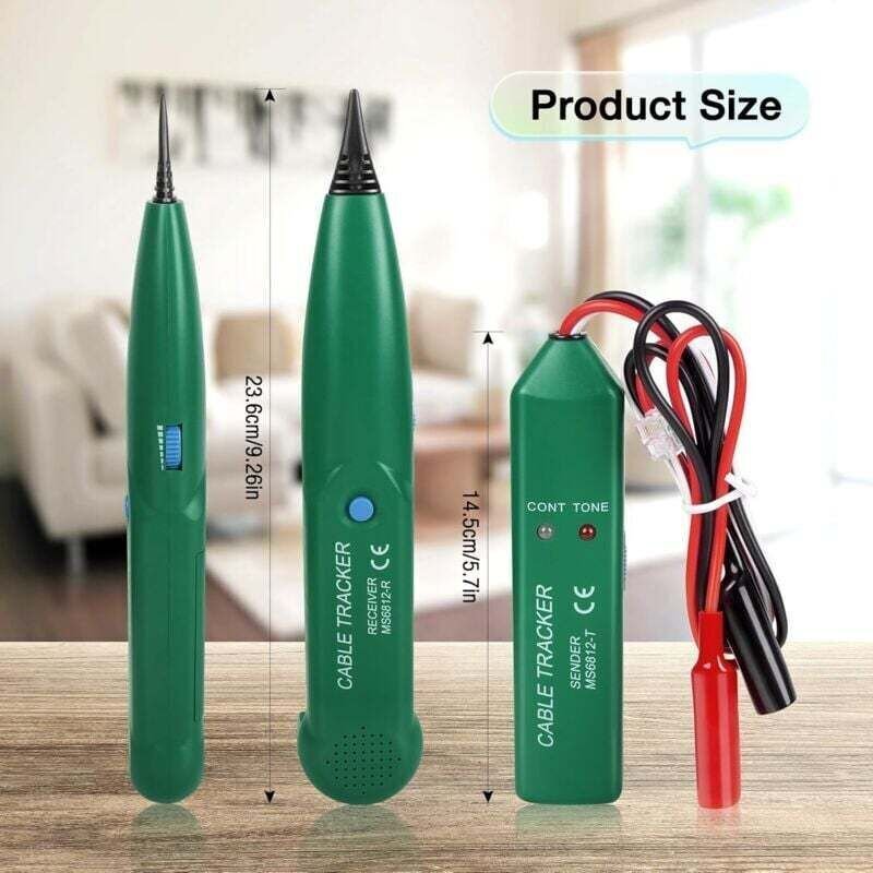 Kabelortungsgerät, MS6812 Elektrischer Kabeldetektor, Tragbares Kabelortungsgerät, Telefonkabeltester für Telefone, Kabe...
