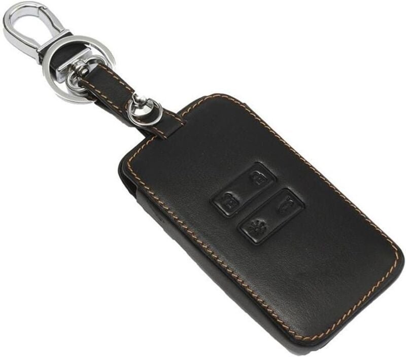 Thumbnail - Memkey - Leder-Autoschlüsselhülle, Schlüsselanhänger, für Renault Kadjar, 4 Tasten, Hautschutz, Zubehör (braun)