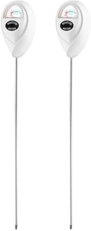 QWORK® 2 Stück Boden-Feuchtigkeitsmessgerät mit 40CM Lange Sonde für den Tiefen Einsatz - Sofort Ablesbarer Zifferblatta...