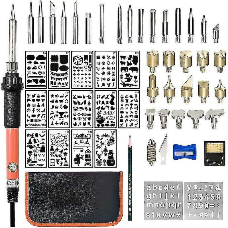 Woosien - Holzbrennwerkzeug mit Lötkolben, temperaturverstellbar, US-Stecker