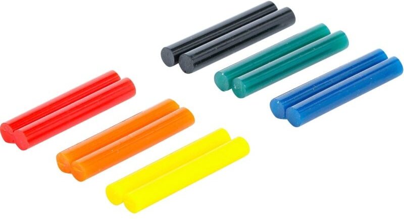 Heißklebe-Patronen bunt ø 7,5 mm, 50 mm 12-tlg.