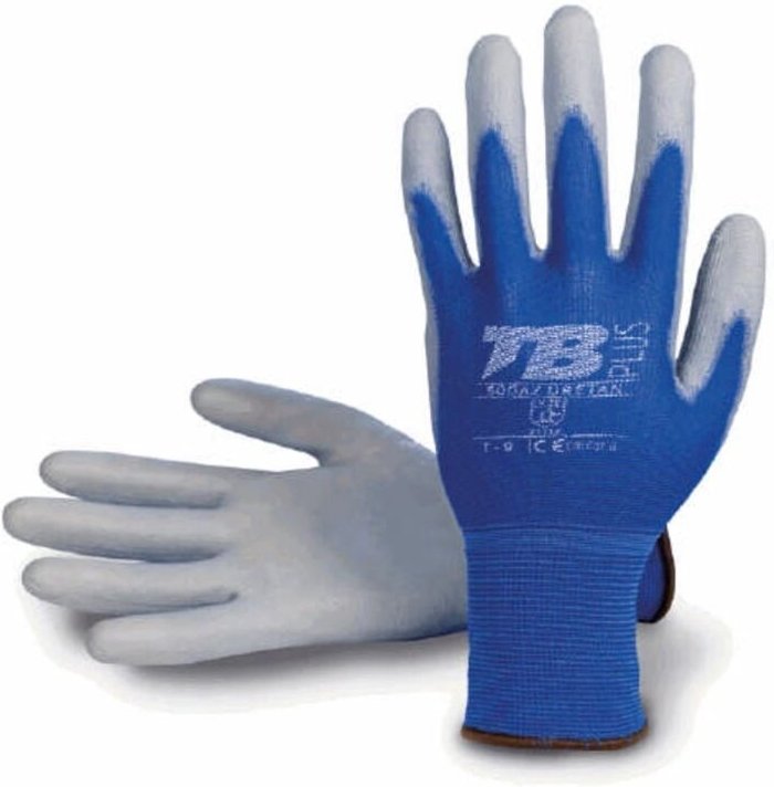 Blauer Polyurethan-Handschuh für den Lebensmittelbereich, Größe 9 500AZ