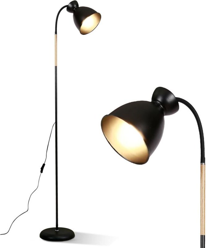 Amdelne Stehlampen 159cm Sofalampe E27 Fassung max. 60W, Industrial Design Metall Schwarz Standleuchte Leselampe für Sch...