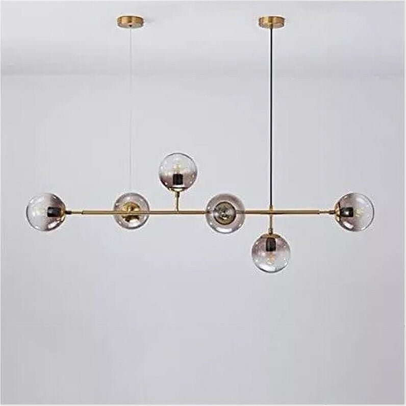 Trade Shop - zusammenfassung 6 attacco E27 in lampada vetro in metallo oro 71645 -