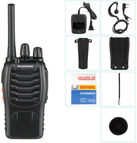 Crediri BF-888S Walkie-Talkie mit ultralangem Standby, 1500 mAh, europäischer Standard, Schwarz, 1 Stück