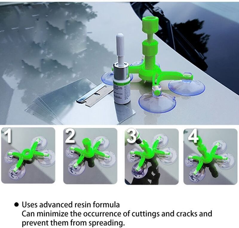 DIY-Reparaturset für Windschutzscheiben und Fensterglas – für Stern- und Rissreparaturen