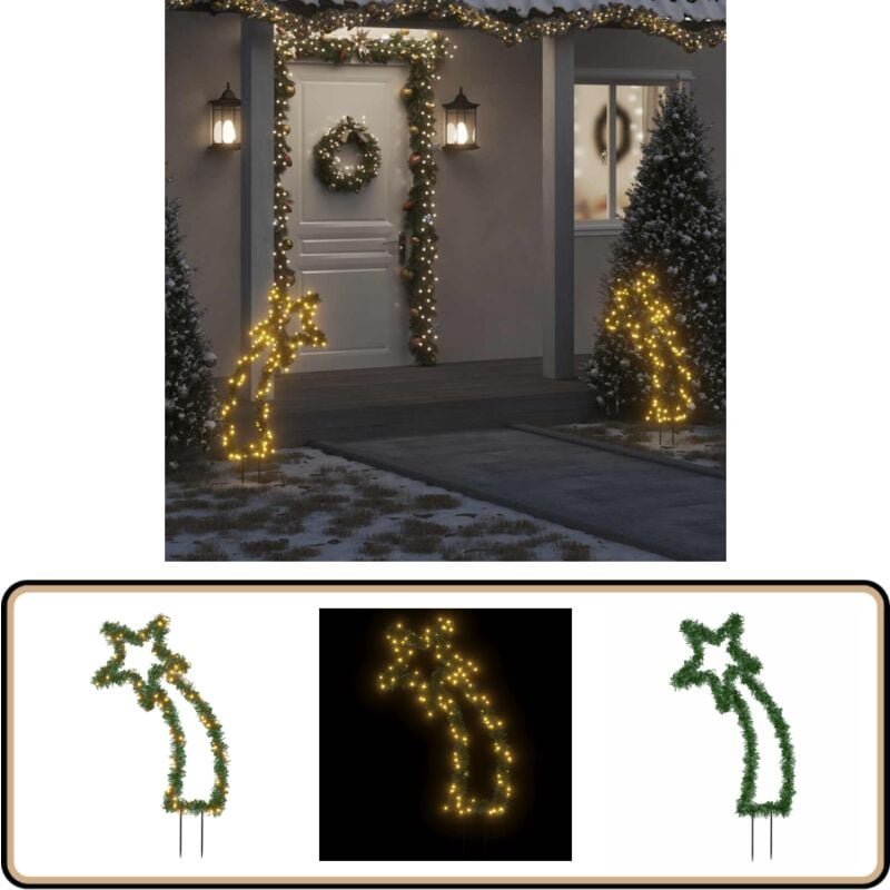 Thumbnail - Sternschnuppe mit Erdspießen und 115 LEDs 89 cm - Weihnachtsdeko - Stern - Sternschnuppe - Outdoor Beleuchtung - Indoor ...