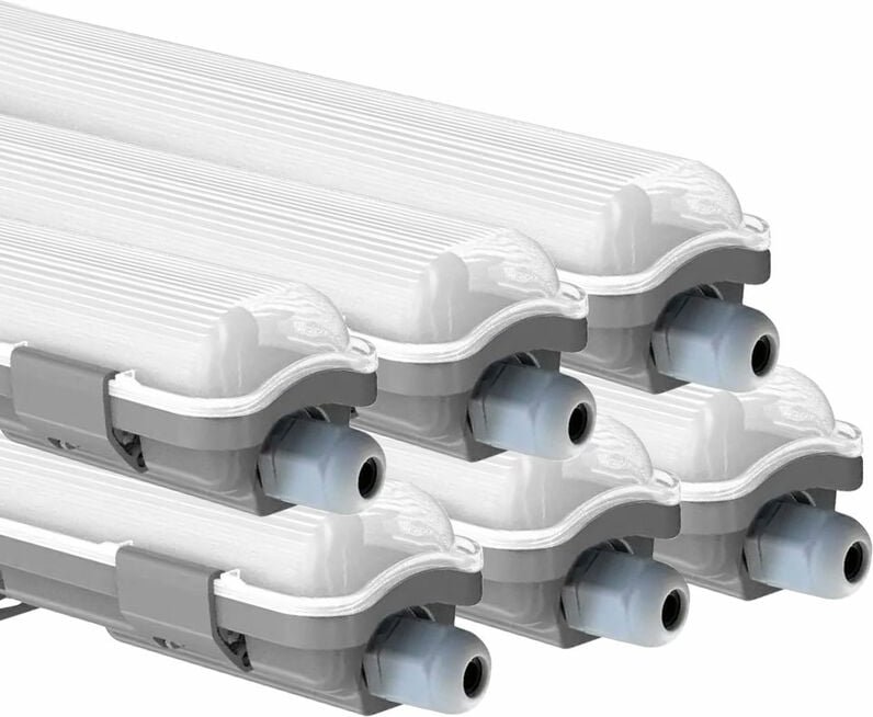 Led Feuchtraumleuchte 127,5 cm led Röhre Garage Werkstattleuchte kaltweiß led Wannenleuchte 18 Watt, 1700lm 6400K, 6er S...