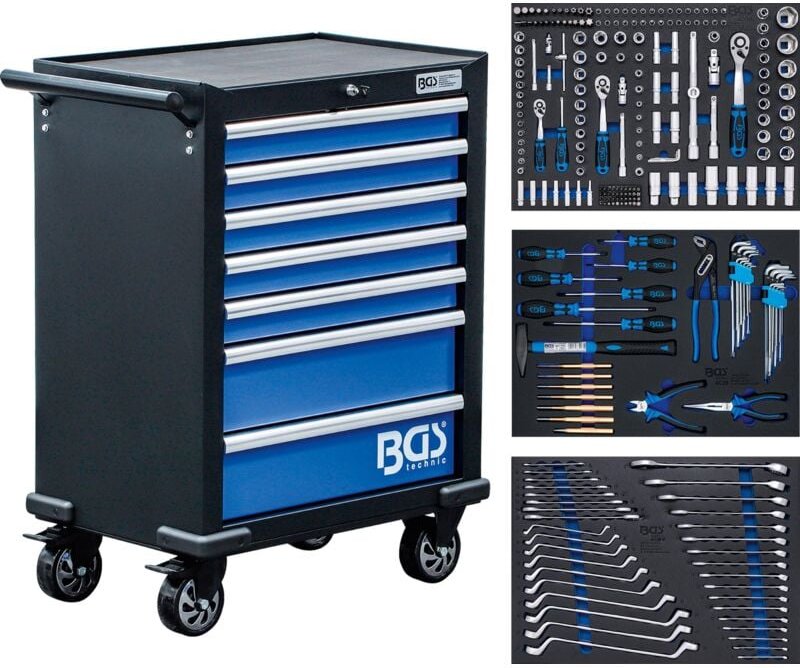 Werkstattwagen 7 Schubladen mit 263 Werkzeugen