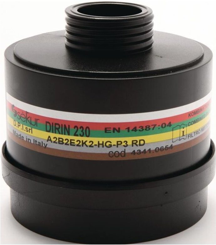 Mehrbereichskombifilter dirin 230 en 14387 A2 B2 E2 K2 Hg-P3 f.4000 370 800/4000 370 801/4000 370 829