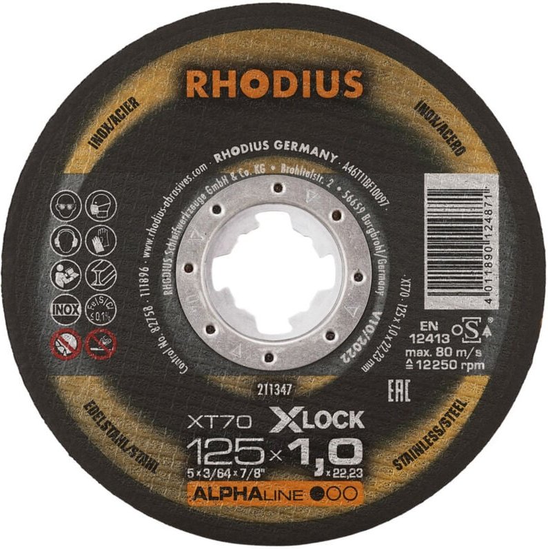 RHODIUS XT70 X-LOCK, 25 Stück, 115 x 1,0 mm, X-LOCK Trennscheibe