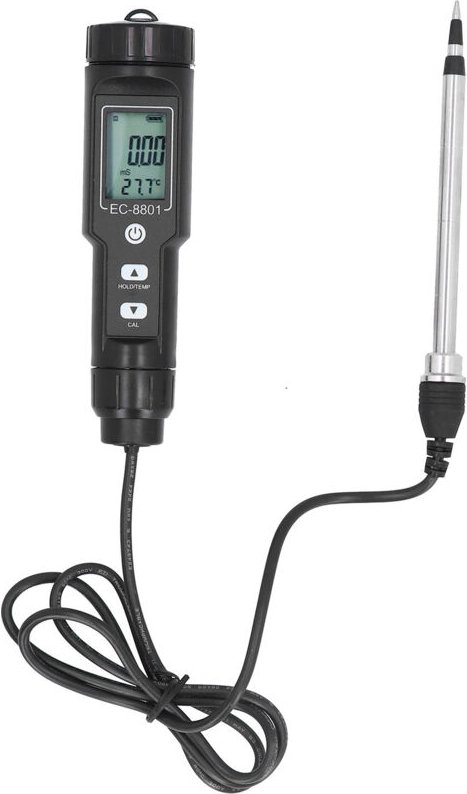 Professionelles, tragbares Bodenmessgerät für den Gartenbau - Misst EC-Wert, Salzgehalt und Temperatur mit abnehmbarer S...