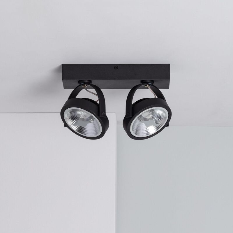Ledkia - LED-Strahler 30W cree Oberfläche Schwenkbar AR111 Dimmbar Schwarz 2700K Warmweiß