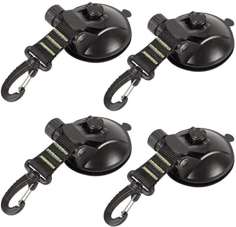 XVX - Confezione da 4 ancoraggi a ventosa con fissaggio a ventosa, adatti per auto, campeggio, teloni, tende, accessori ...