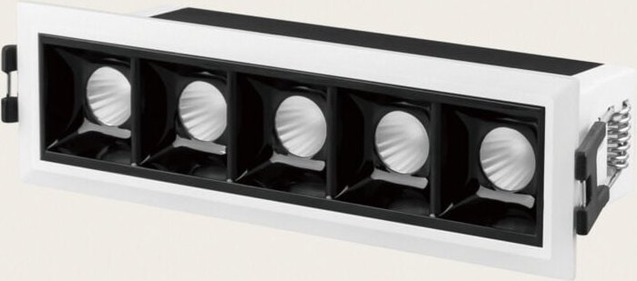 Ledkia - led Einbaustrahler Lineal 7W Batyo CRI90 Schnitt 140x35 mm 3000K Weiß / Schwarz Warmweiß