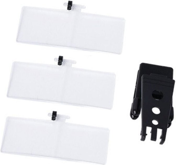 1,5-fache/2,5-fache/3,5-fache Lupe, optische Instrumente, faltbare Clip-on-Brille mit 3 Acryllinsen, 85 x 30 mm