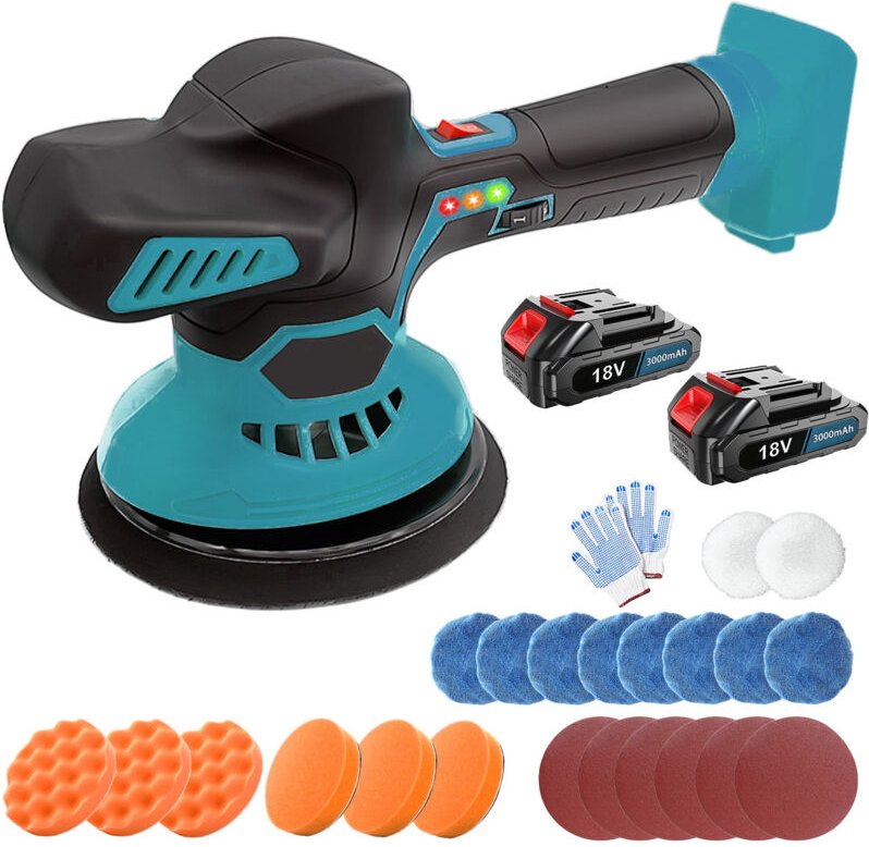 Poliermaschine – 700-W-Rotationspoliermaschine mit Wachsfunktion – 6 variable Geschwindigkeiten von 1000 bis 3500 U/min ...