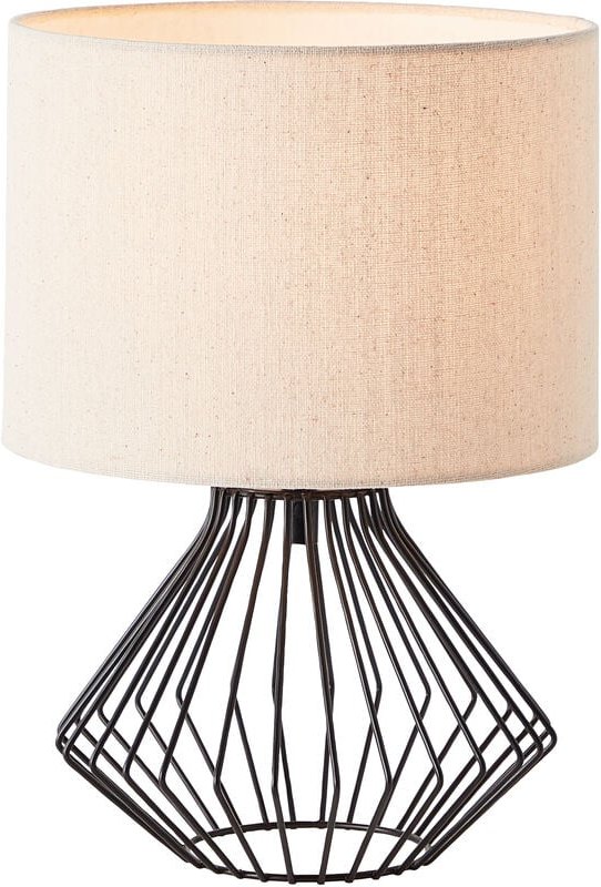 Lampe Melfort Tischleuchte schwarz/beige Metall/Kunststoff braun 1x D45, E14, 42 w - Brilliant