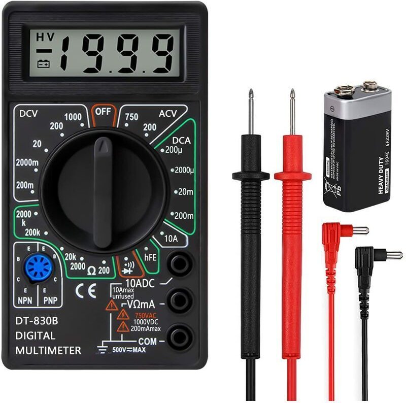 Professionelles Digitalmultimeter, Durchgangsprüfer, Voltmeter, Amperemeter, Ohmmeter, Gleichspannungsprüfer, Widerstand...