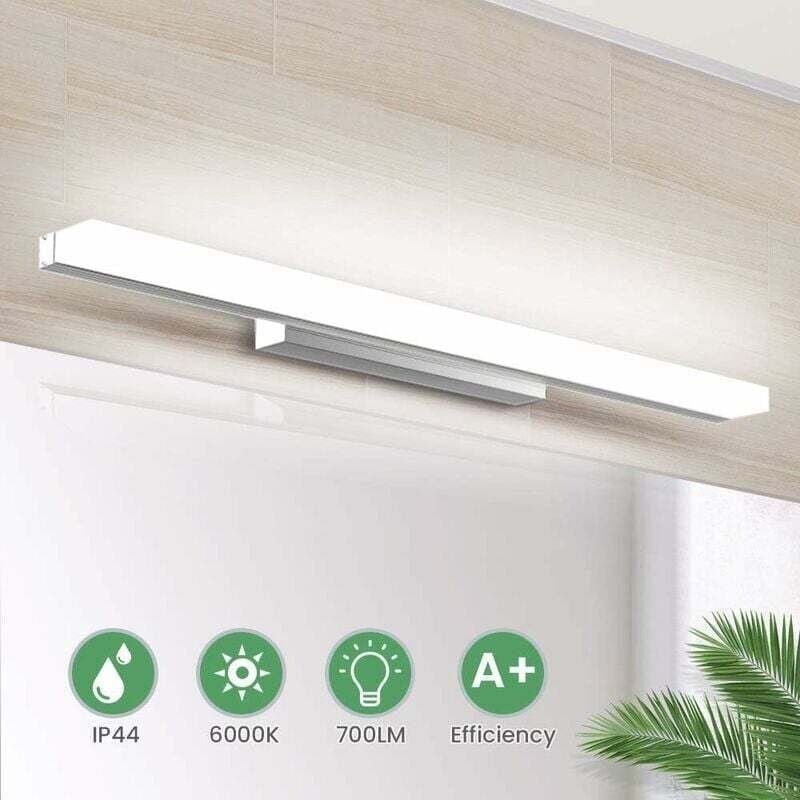 Abcrital - LED-Spiegellampe 40 cm, Badezimmer-Wandleuchte, 700 lm, 8 w, 6000 k, Spiegellampe für Badezimmer, LED-Spiegel...