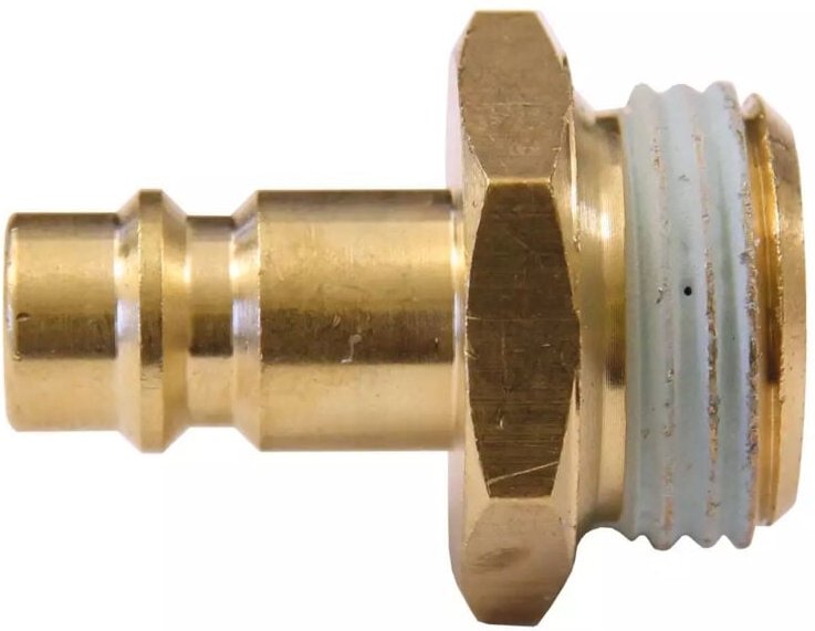 Euro Druckluft Stecknippel aus Messing mit Außengewinde 1/2'