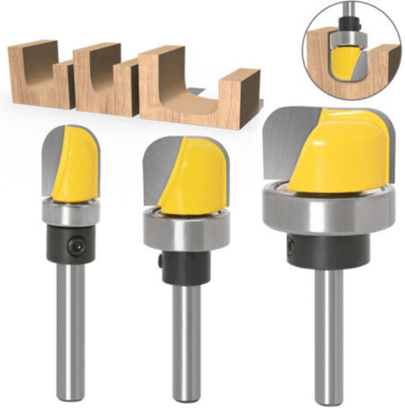 3 Stück Holzfräser mit Rundboden, Oberfräser 6mm, Hartmetallfräser Holzbearbeitungswerkzeuge für die Holzbearbeitung