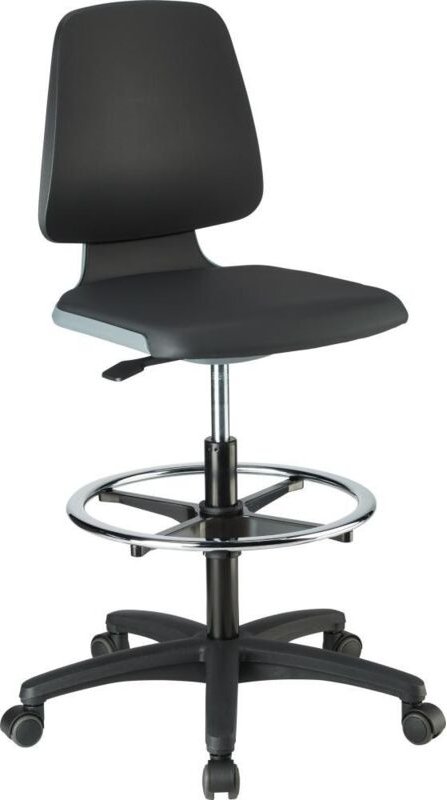 Thumbnail - bimos Arbeitsstuhl Labsit 4, K-Leder anthrazit Sitzhöhe 560-810 mm