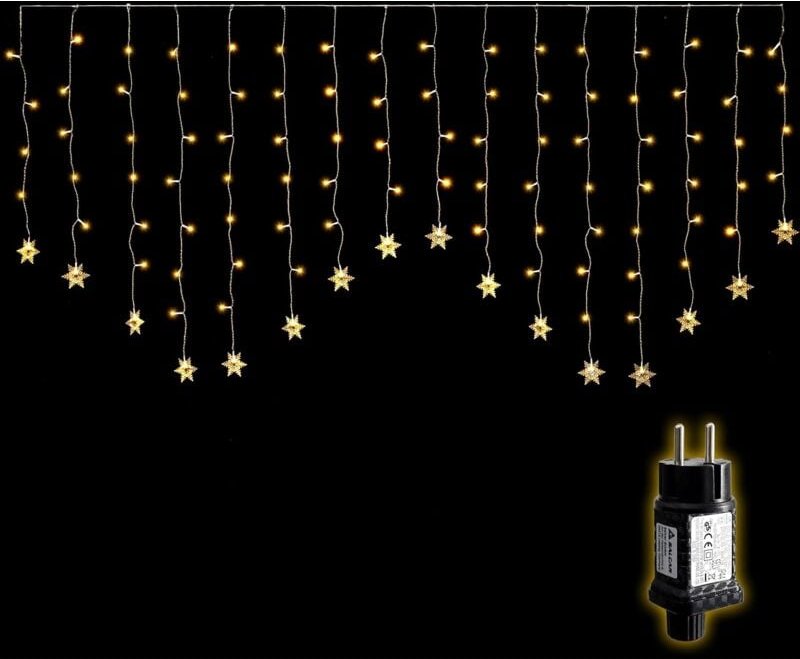 SALCAR 2M 104er LED Schneeflocke Lichtervorhang Innen, 16er Schneeflocken Lichterkette Außen, LED Weihnachtsdeko Fenster...