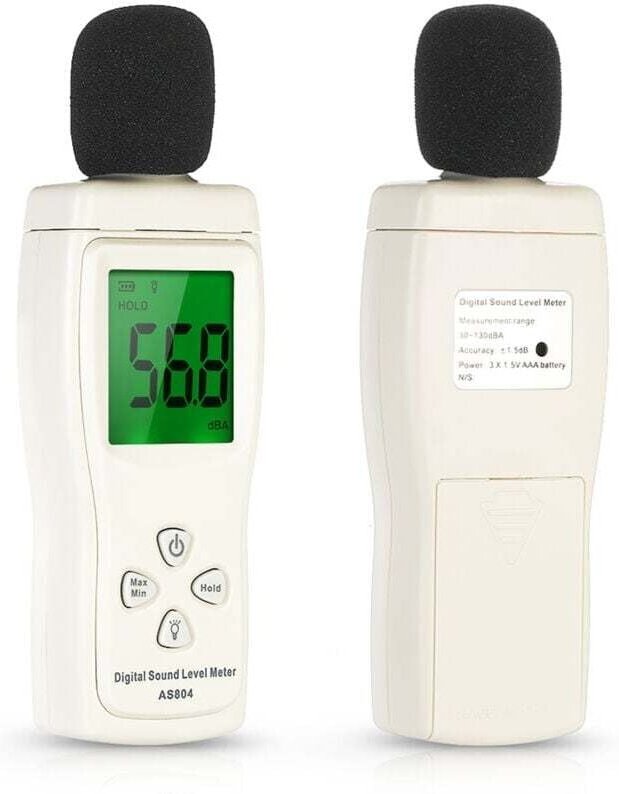 UlisemDigitaler Schallpegelmesser, digitaler Dezibeltester, professionelles Dezibelmessgerät 30–130 dBA, Minimum-/Maximu...