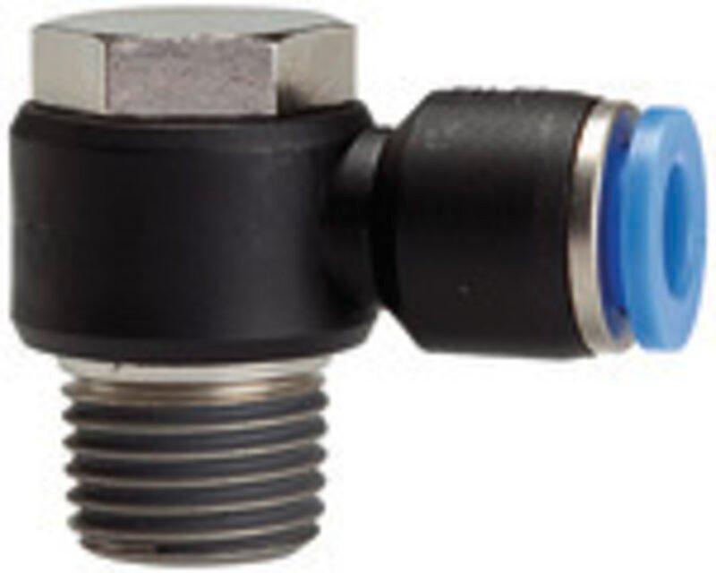 Riegler - L-Steckverschraubung »Blaue Serie« drehbar, R1/8 a., max.15, Ø8mm