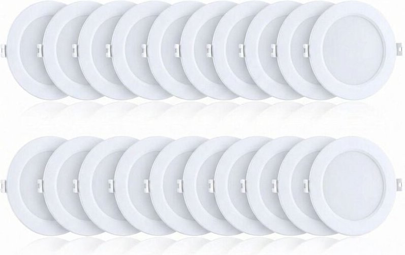 Arum Lighting - Packung mit 20 Deckeneinbauleuchten 6W Eq 60W 600 Lumen Naturweiß