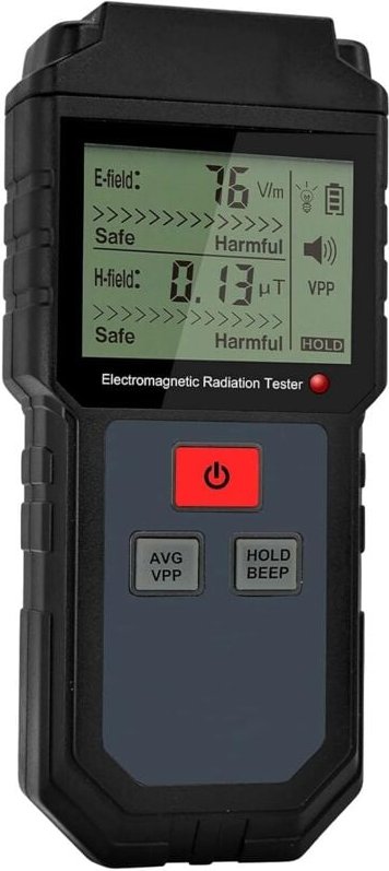 EMF-Messgerät-Detektor – ET825 Handheld-Tester für elektromagnetische Strahlung (digitales LCD-Display, 5 Hz – 3500 MHz,...