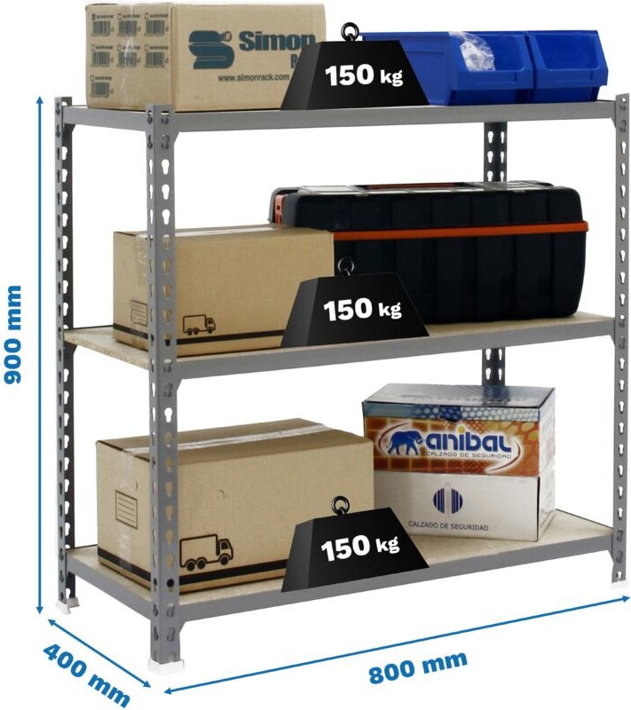 Simonrack Maderclick Mini 3/400 Regal grau und Holz