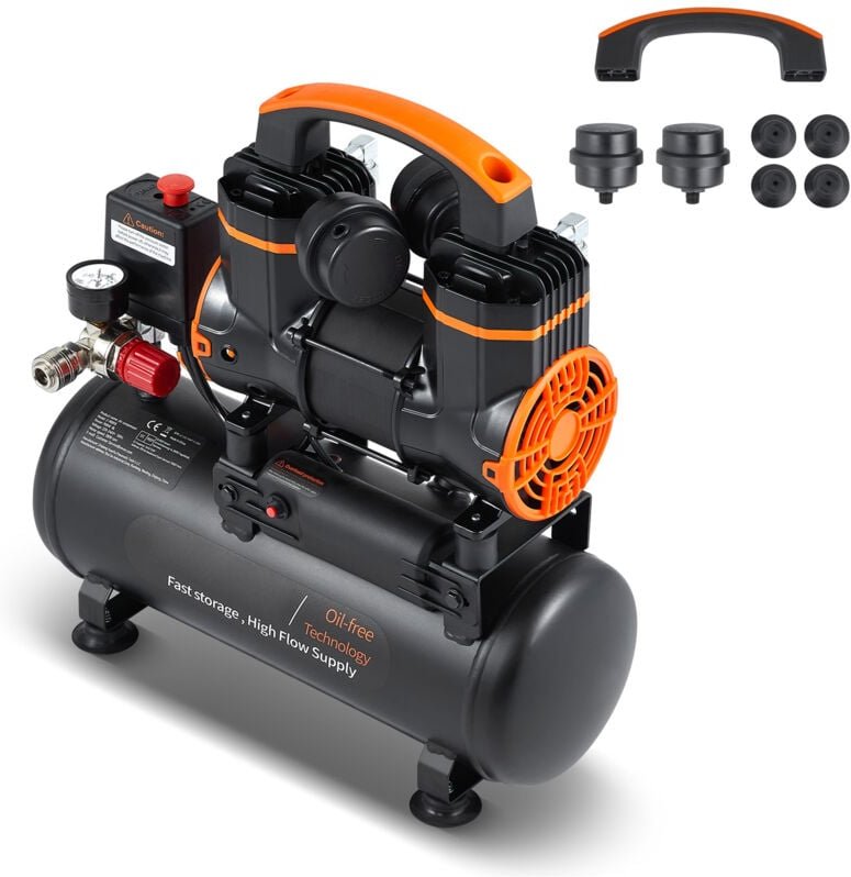 Mophorn - 2,1 Gallonen Luftkompressor, 1,2 ps ölfreier Tank, 2,2 cfm @ 90 psi, 116 psi max. Druck, 70 dB ultraleiser Kom...
