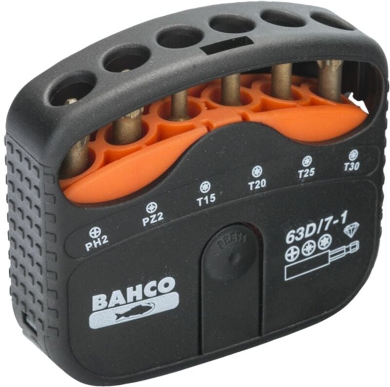 Bahco 1/4 Diamant-Torsions-Schraubendreher-Bitsatz für Phillips-, Pozidriv- und TORX-Schrauben mit Bithalter