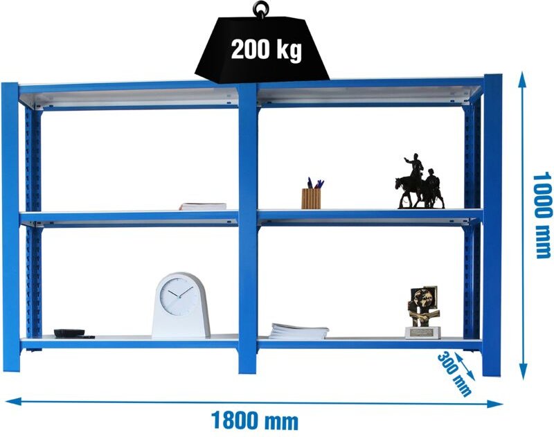 simonrack Metallregale in Blau und Weiß im zeitgenössischen Design