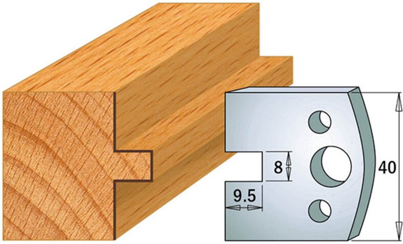 690.095 MESSERPAAR SP 40x4mm MÄNNLICHER KANALZAHN 8mm FITTING
