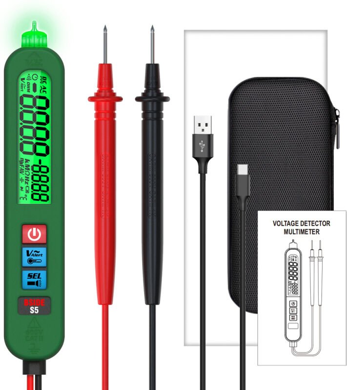 Multimetro digitale portatile, strumento professionale per test elettrici di tensione, resistenza e diodi con spegniment...