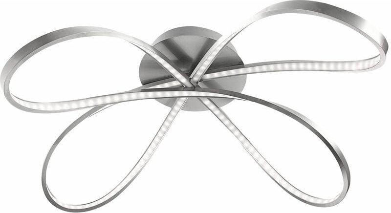 Globo - Deckenleuchte Deckenlampe Wohnzimmerleuchte Esszimmerlampe Flurleuchte, Metall Nickel matt, 1x led 21W 1512Lm wa...