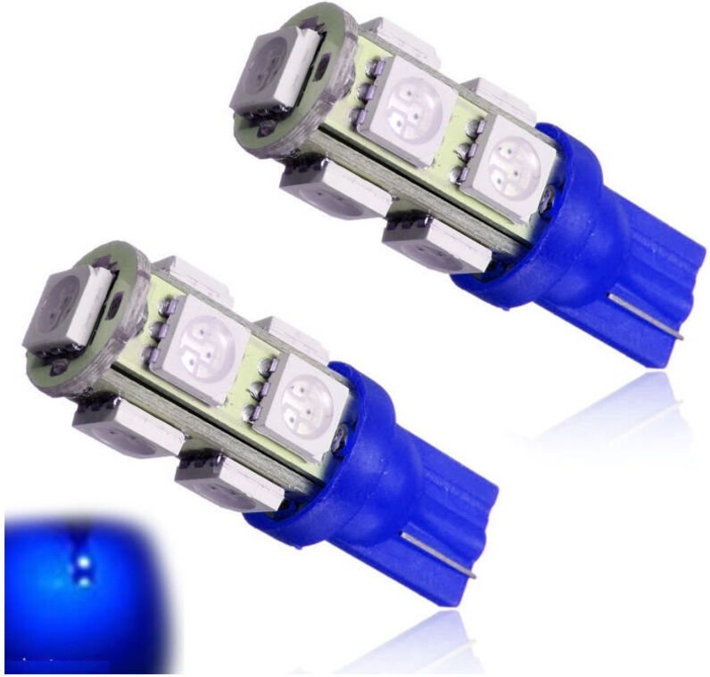 Trade Shop Traesio - Trade Shop - Paar Kennzeichenbeleuchtung, 9 blaue LEDs, Ersatz, 5 w, Autoinnenraum, Sport -