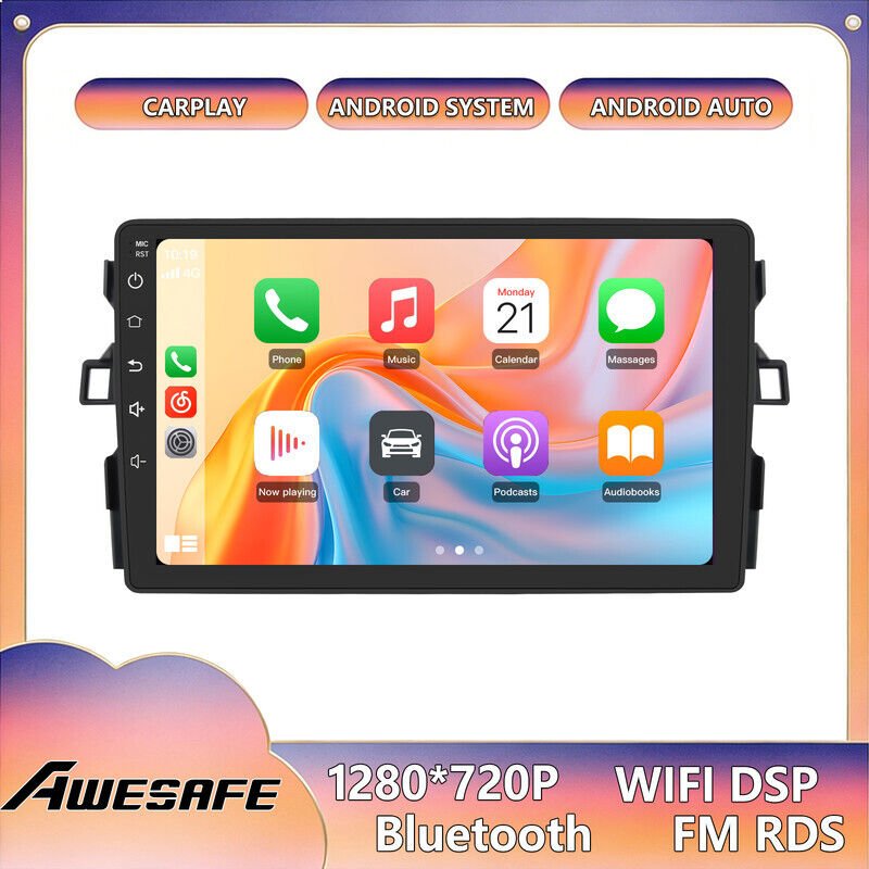 AWESAFE Android 13 Autoradio für Toyota Auris (2006–2012) 2GB+32GB 9" Touchscreen mit CarPlay Android Auto GPS Bluetooth