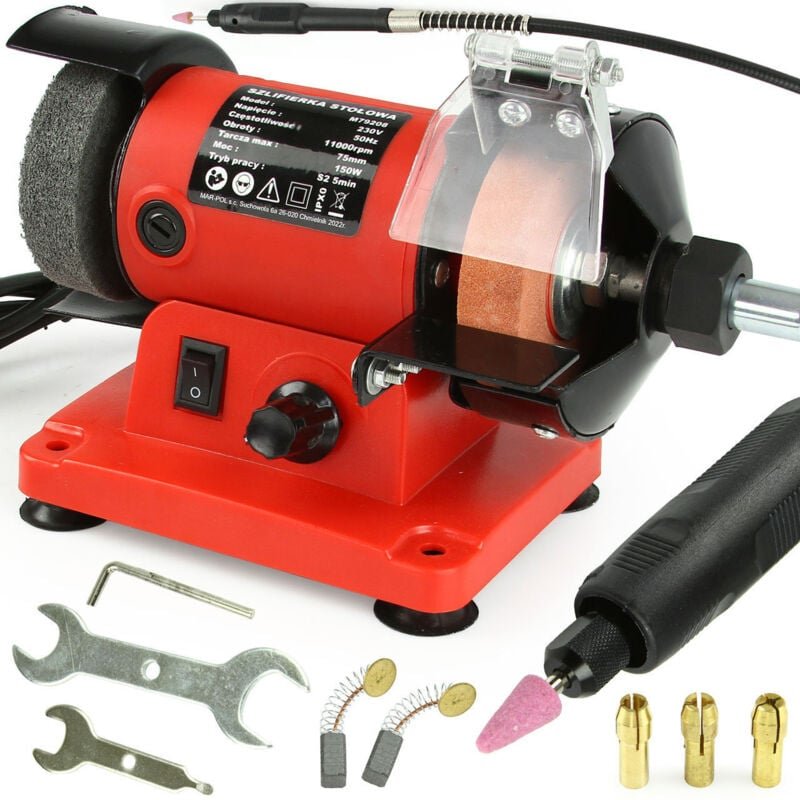 Doppelschleifer 150 W Kombischleifer Biegsame Welle 11.000 U/min Schleifbock Schleifgerät