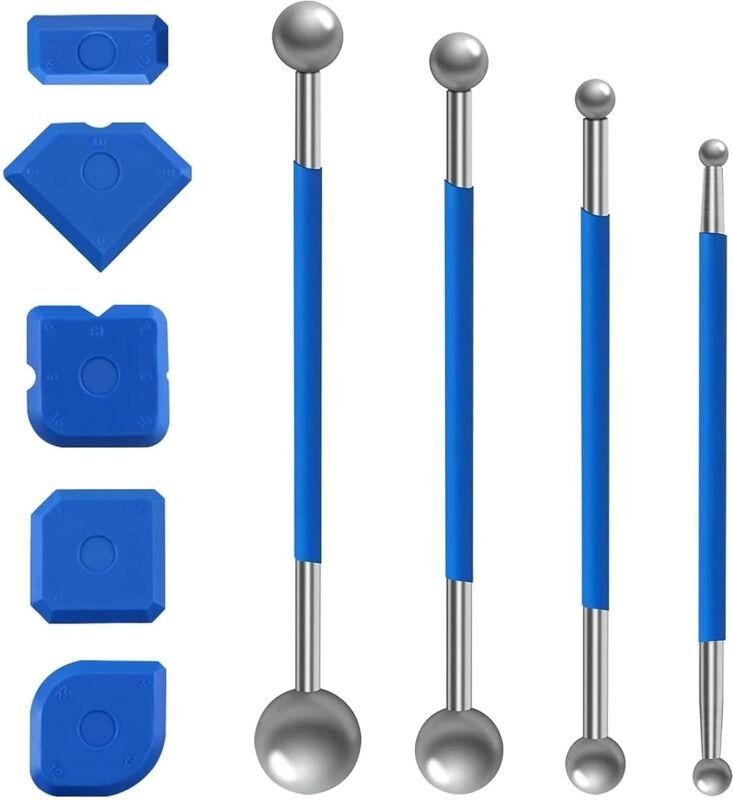 Set mit 9 Fugenschabern, Silikonschabern, Fugenentfernern und Silikonfugenentfernern für Badezimmer- und Küchenfliesen