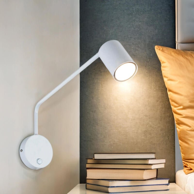 Thumbnail - Wandlampe Weiß Schalter Metall verstellbar GU35 Wandleuchte